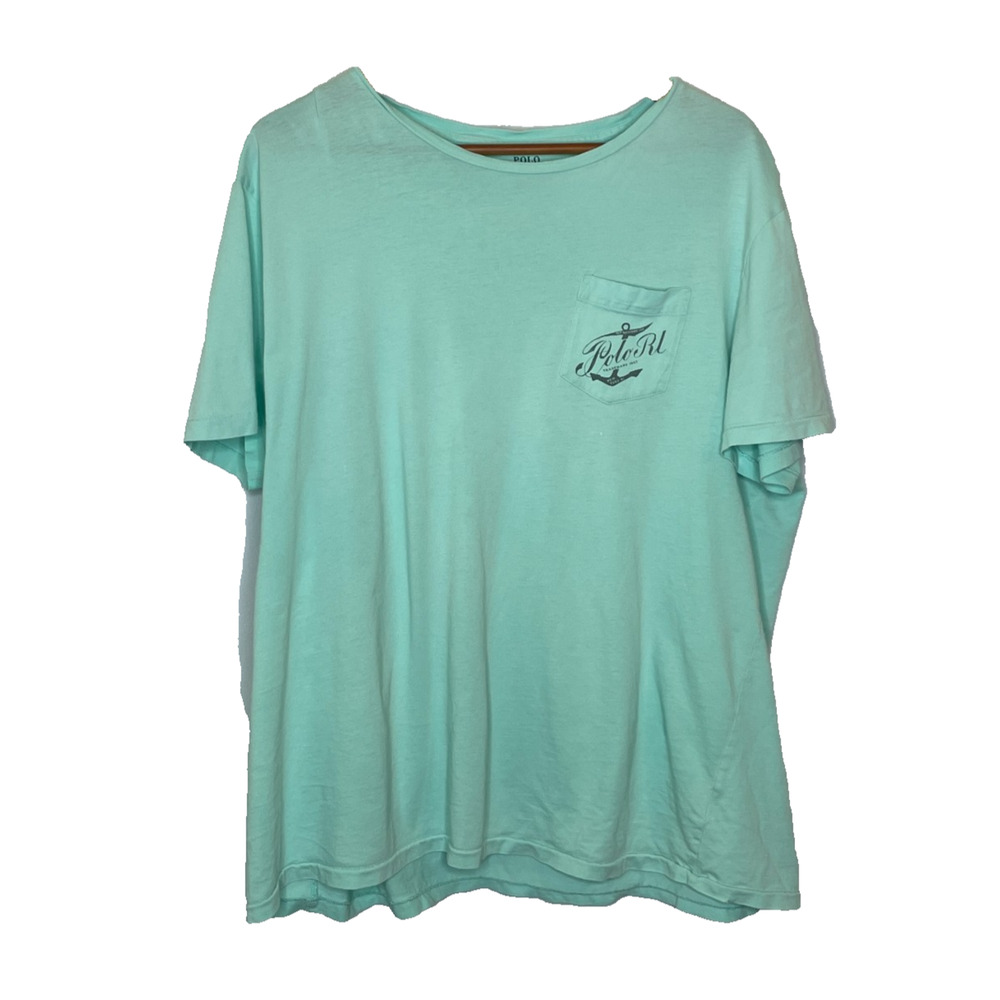 Men's XL Polo Ralph Lauren Teal Sailmaker Cotton Short Sleeve T-Shirt
